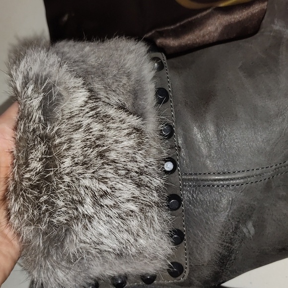 Rare ASH Rabbit top w/hammer nail accents sz European 37  Wedge booties - Picture 8 of 12